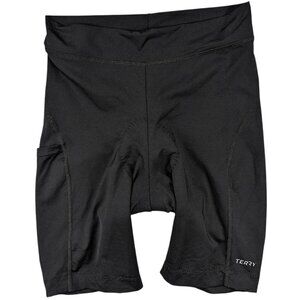 Terry Precision Cycling Shorts Womens L Black Performance Wear Padded Utility